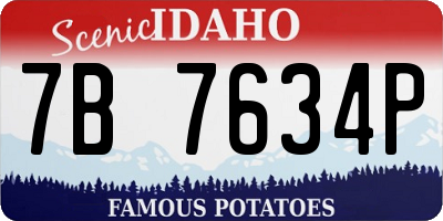 ID license plate 7B7634P