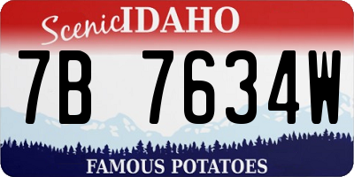 ID license plate 7B7634W