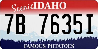 ID license plate 7B7635I