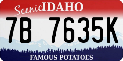 ID license plate 7B7635K