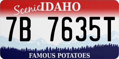 ID license plate 7B7635T