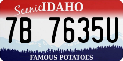 ID license plate 7B7635U
