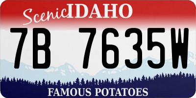 ID license plate 7B7635W