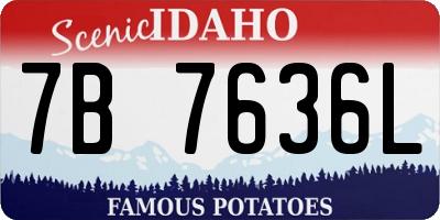 ID license plate 7B7636L