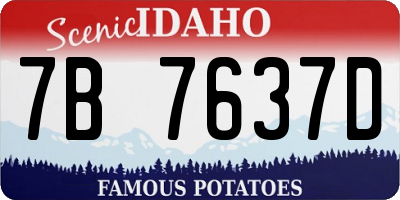 ID license plate 7B7637D