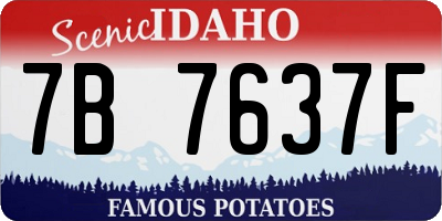 ID license plate 7B7637F