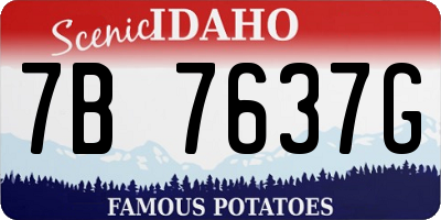 ID license plate 7B7637G