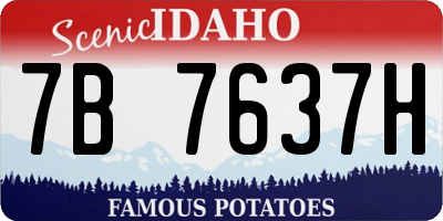 ID license plate 7B7637H