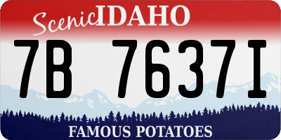 ID license plate 7B7637I