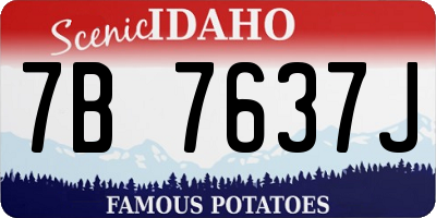 ID license plate 7B7637J
