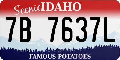 ID license plate 7B7637L