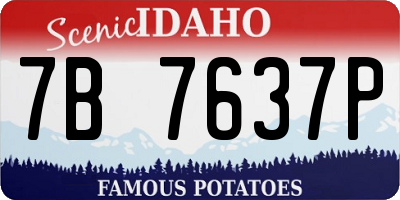 ID license plate 7B7637P