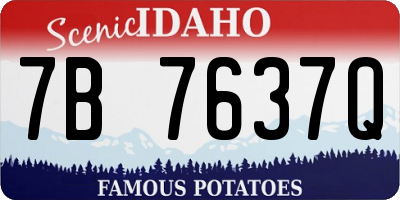 ID license plate 7B7637Q