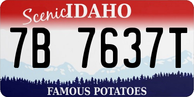 ID license plate 7B7637T