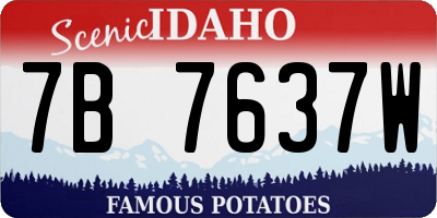 ID license plate 7B7637W