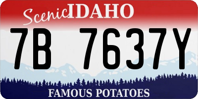 ID license plate 7B7637Y