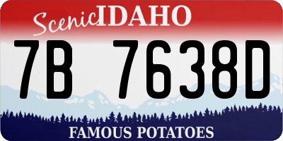 ID license plate 7B7638D