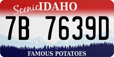 ID license plate 7B7639D