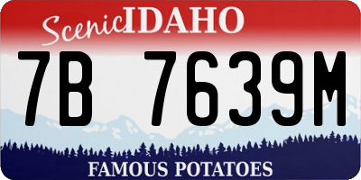 ID license plate 7B7639M