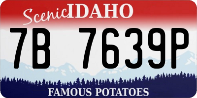 ID license plate 7B7639P