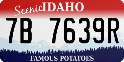 ID license plate 7B7639R