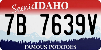 ID license plate 7B7639V