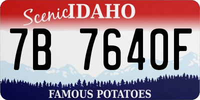 ID license plate 7B7640F