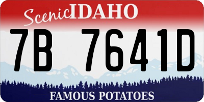 ID license plate 7B7641D