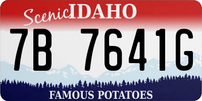 ID license plate 7B7641G