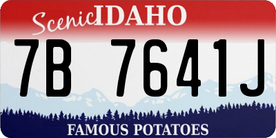 ID license plate 7B7641J
