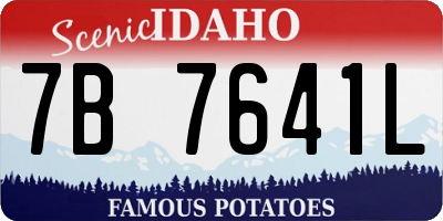ID license plate 7B7641L