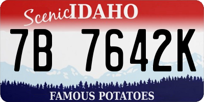ID license plate 7B7642K
