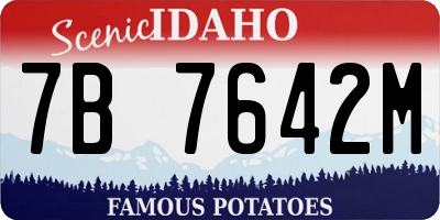 ID license plate 7B7642M