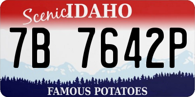ID license plate 7B7642P