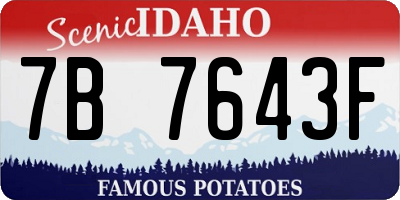 ID license plate 7B7643F