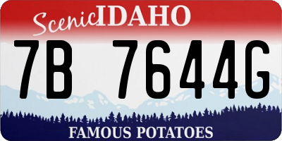 ID license plate 7B7644G