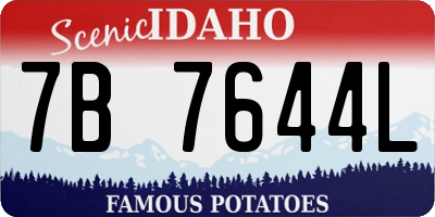 ID license plate 7B7644L