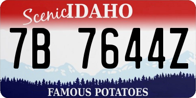 ID license plate 7B7644Z