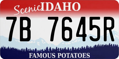 ID license plate 7B7645R