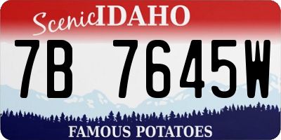 ID license plate 7B7645W