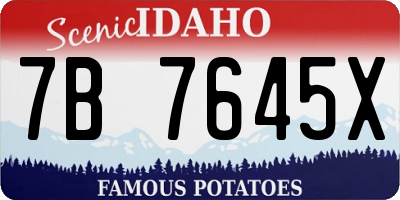 ID license plate 7B7645X