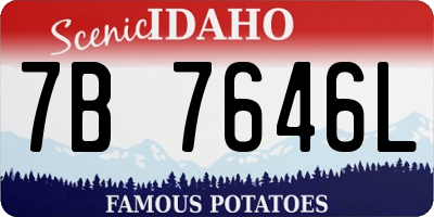 ID license plate 7B7646L