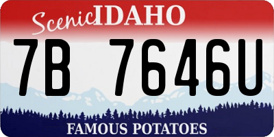 ID license plate 7B7646U