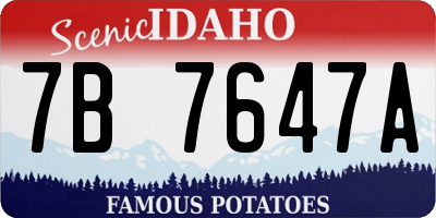 ID license plate 7B7647A
