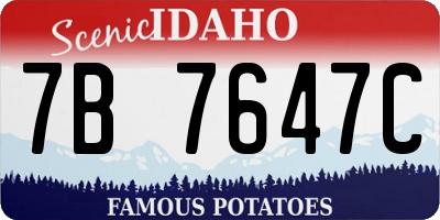 ID license plate 7B7647C