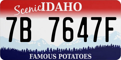 ID license plate 7B7647F
