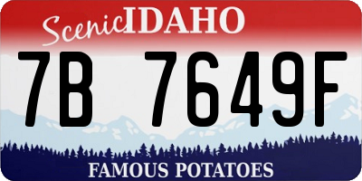 ID license plate 7B7649F