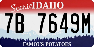 ID license plate 7B7649M