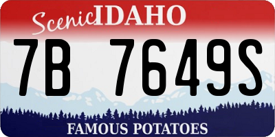 ID license plate 7B7649S