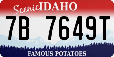 ID license plate 7B7649T